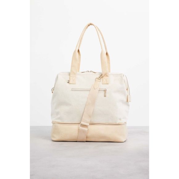 BEIS Handbags - NWT Beis Convertible Mini Weekender in Beige